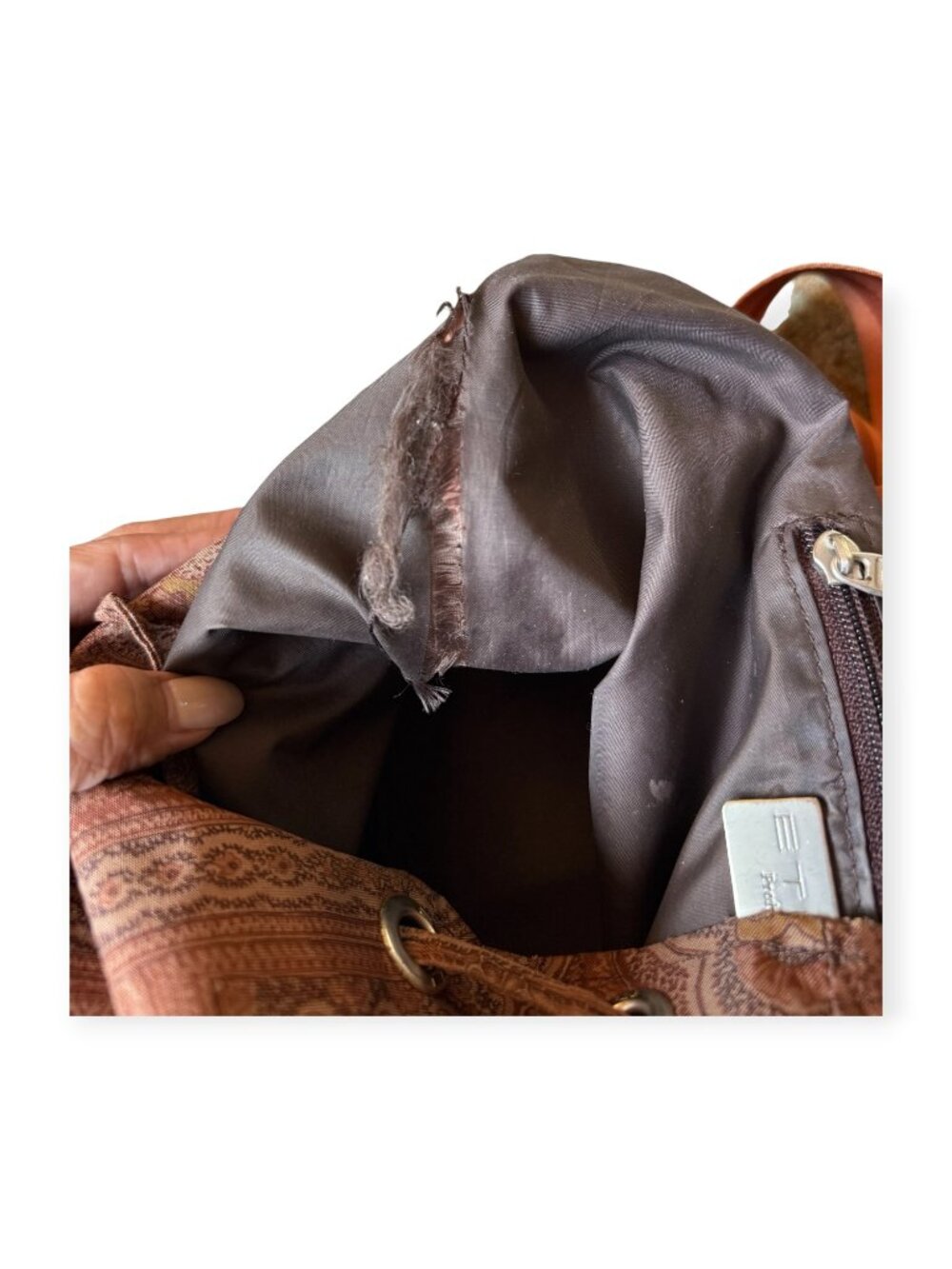 Etro Paisley Nylon Drawstring Backpack - Picture 6 of 8